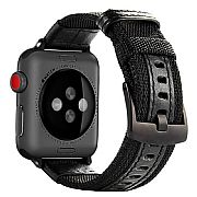 Pulseira Esportiva Nylon E Couro Para Apple Watch 44mm 42mm