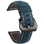 Pulseira De Couro Para Galaxy Active2 44mm Fivela Preta Inox BLUE