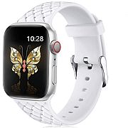 Pulseira Apple Watch 40mm 38mm Silicone Modelo Woven Branca