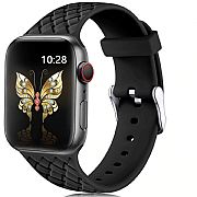 Pulseira Apple Watch 40mm 38mm Silicone Modelo Woven Preta