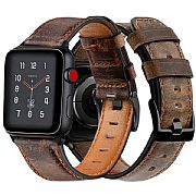 Pulseira De Couro Para Apple Watch 44mm 42mm Marrom Clssica