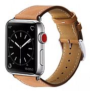 Pulseira De Couro Apple Watch 44mm 42mm Premium Marge Marrom