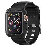 Case + Pulseira Spigen Rugged Armor Pro 45mm/44mm Apple Watch Series 4/5/6/7/SE Black