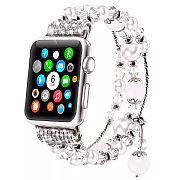 Pulseira Fashion Com Pedrarias Para Apple Watch 42mm/44mm Branca