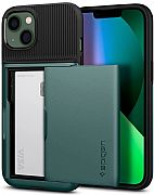 Capa Case Original Spigen Slim Armor Cs Para iPhone 13 Midnight Green
