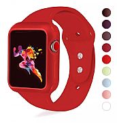 Case + Pulseira Iwatch De 42mm P/ Apple Watch 1/2/3 Vermelha