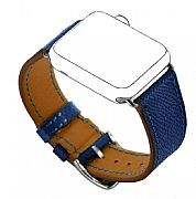 Pulseira De Couro Apple Watch 42mm/44mm Premium Azul