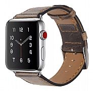 Pulseira De Couro Para Apple Watch 44mm 42mm Premium Marrom Clssica