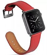 Pulseira De Couro Apple Watch 44mm 42mm Marge Premium Vermelha