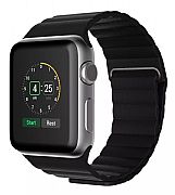 Pulseira De Couro Para Apple Watch 45mm 44mm 42mm Modelo Loop Magntica + Case De Brinde