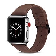 Pulseira Couro Apple Watch 44mm/42mm Brown Adaptadores Preto