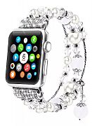 Pulseira Fashion Pedrarias Para Apple Watch 42mm 44mm Perolas