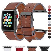 Pulseira De Couro Apple Watch 42/44mm Adaptadores Space Grey