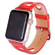 Pulseira De Couro Apple Watch 45mm 44mm 42mm Fashion Heart Cora��o (vermelha)