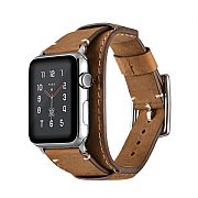 Pulseira De Couro Leotop P/ Apple Watch 42mm Premium Marrom
