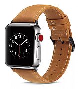 Pulseira Couro Apple Watch 44mm / 42mm Marrom Fivelas Pretas