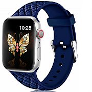 Pulseira Apple Watch 44mm 42mm Silicone Modelo Woven Azul