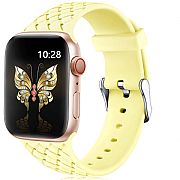 Pulseira Apple Watch 44mm 42mm Silicone Modelo Woven Amarelo