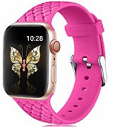 Pulseira Apple Watch 44mm 42mm Silicone Modelo Woven Pink