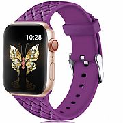 Pulseira Apple Watch 44mm 42mm Silicone Modelo Woven Roxa