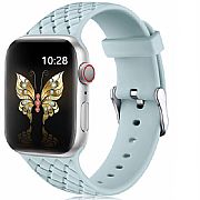 Pulseira Apple Watch 44mm 42mm Silicone Modelo Woven Turquesa