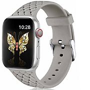 Pulseira Apple Watch 44mm 42mm Silicone Modelo Woven Cinza