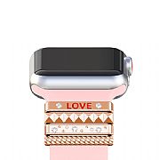 Anel Decorativo Para Pulseira Silicone Apple Watch Rose Gold