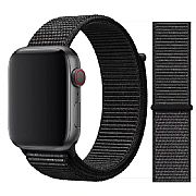 Pulseira Esportiva Nylon Loop Para Apple Watch 42mm / 44mm (Preta)