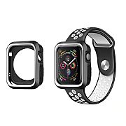 Capa + Pulseira Para Apple Watch 44mm Esporte Preto/branco