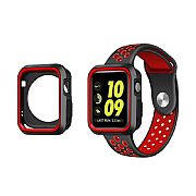 Capa + Pulseira Para Apple Watch 44mm Esporte Preto/vermelho