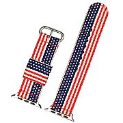 Pulseira Americana Nylon Apple Watch 44mm / 42mm Fecho Prata