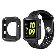 Capa + Pulseira Para Apple Watch 44mm Esporte Preto/preto