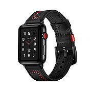 Pulseira De Couro Esportiva Para Apple Watch 45mm 44mm 42mm