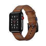 Pulseira De Couro Esportiva Para Apple Watch 45mm 44mm 42mm