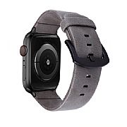 Pulseira De Couro Para Apple Watch 45mm 44mm 42mm - Cinza