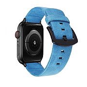Pulseira De Couro Para Apple Watch 45mm 44mm 42mm - Azul